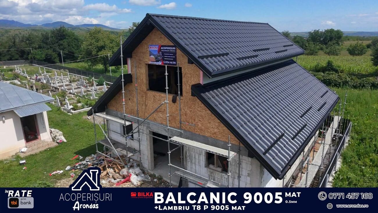 ⛪ Un acoperiș complet, realizat pentru protecție pe termen lung! balcanic 9005 tigla metalica (10)
