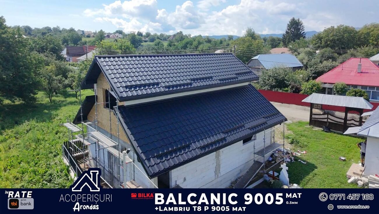 ⛪ Un acoperiș complet, realizat pentru protecție pe termen lung! balcanic 9005 tigla metalica (3)