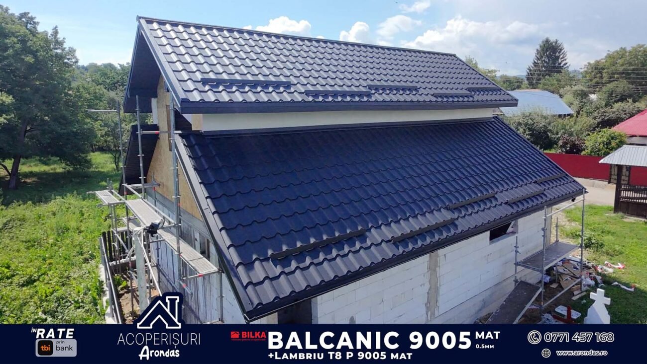 ⛪ Un acoperiș complet, realizat pentru protecție pe termen lung! balcanic 9005 tigla metalica (4)