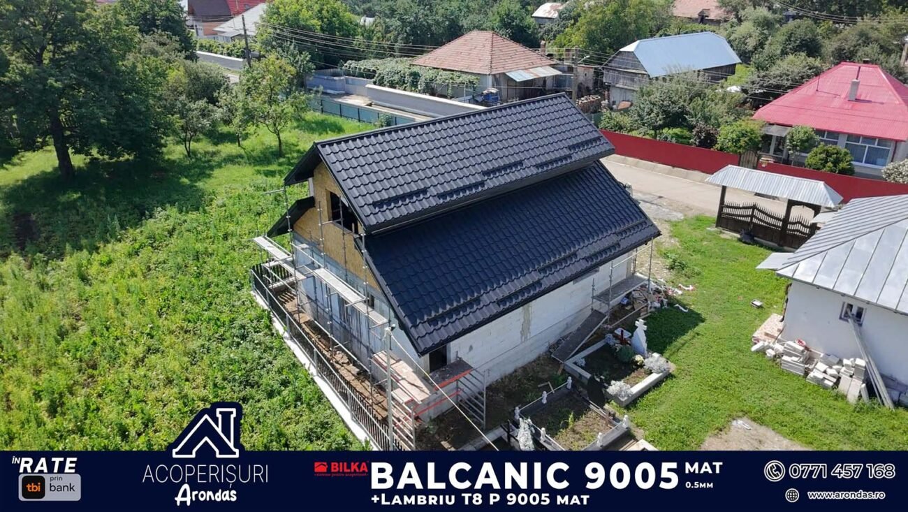 ⛪ Un acoperiș complet, realizat pentru protecție pe termen lung! balcanic 9005 tigla metalica (7)