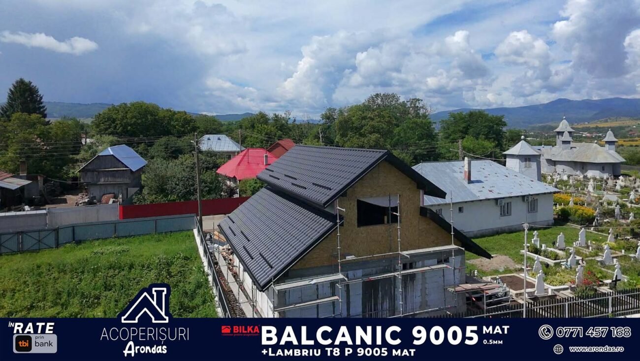 ⛪ Un acoperiș complet, realizat pentru protecție pe termen lung! balcanic 9005 tigla metalica (8)