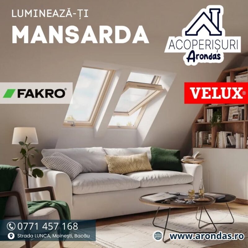 ferestre de mansardă fakro și velux în moinești și comănești – măsurători și montaj profesional