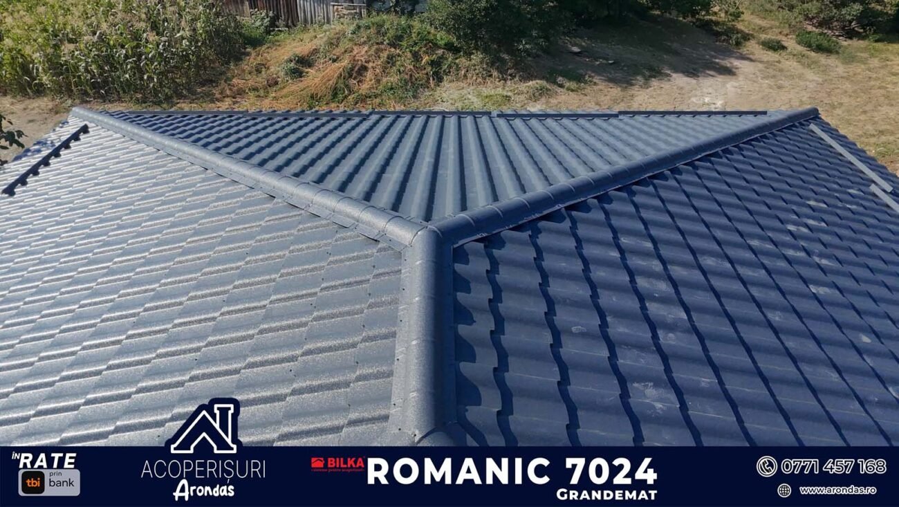 Acoperiș BILKA Comănești – lucrare finalizată cu BILKA Romanic RAL 7024 GrandeMat acoperis bilka comanesti romanic (10)