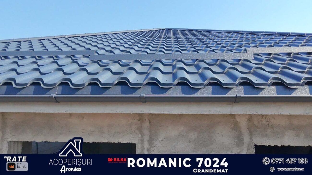Acoperiș BILKA Comănești – lucrare finalizată cu BILKA Romanic RAL 7024 GrandeMat acoperis bilka comanesti romanic (11)