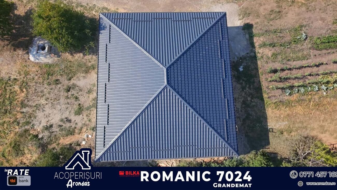 Acoperiș BILKA Comănești – lucrare finalizată cu BILKA Romanic RAL 7024 GrandeMat acoperis bilka comanesti romanic (13)