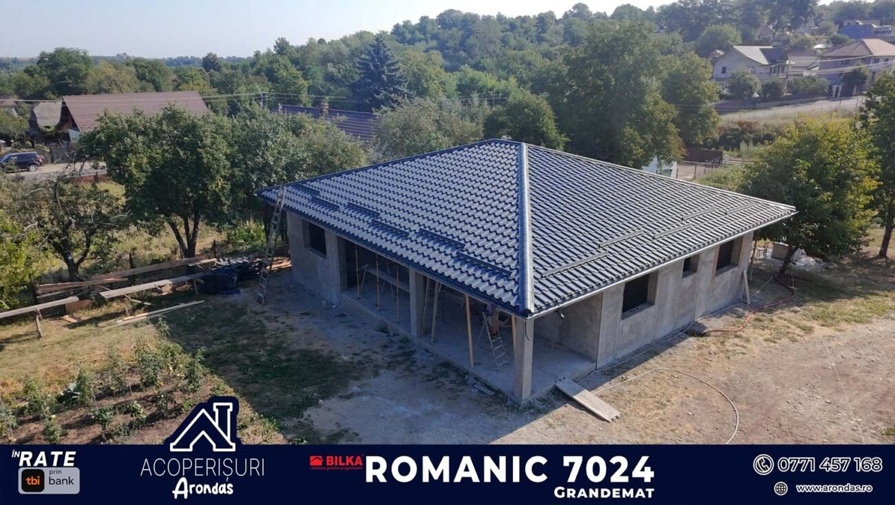 Acoperiș BILKA Comănești – lucrare finalizată cu BILKA Romanic RAL 7024 GrandeMat acoperis bilka comanesti romanic (4)